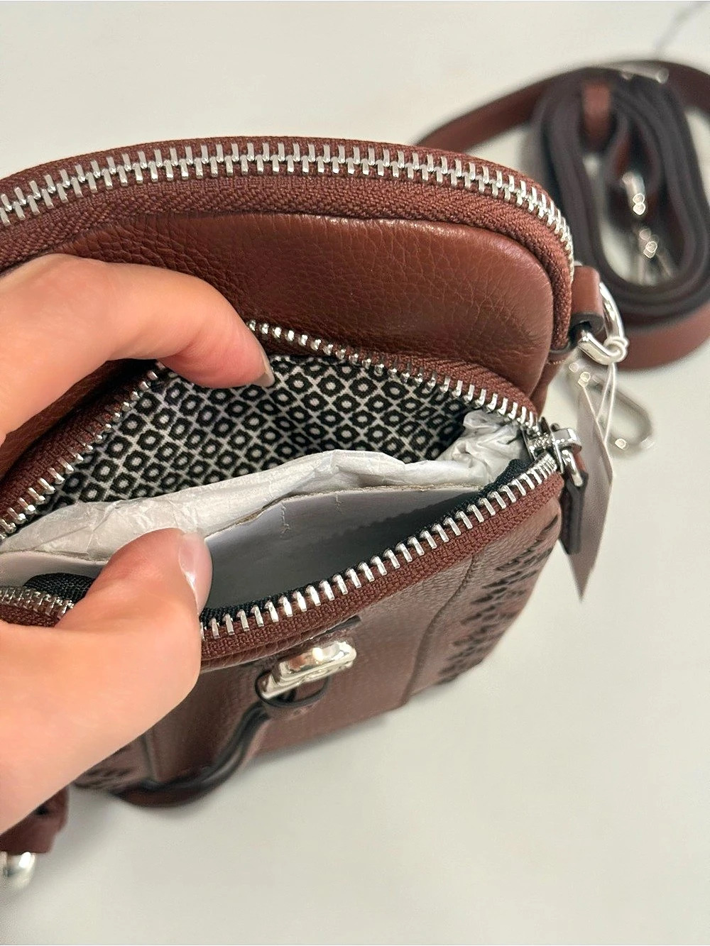 Brighton Interlok Mini Utility Bag crossbody in Bourbon colorway NWT - Picture 5 of 12